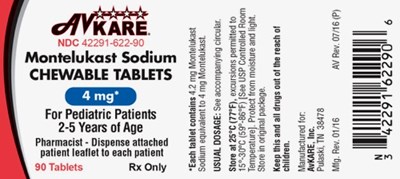 Label 4229162290 Montelukast Sodium 2016 4mg Chewable.jpg Label 4229162290 Montelukast Sodium 2016 4mg Chewable